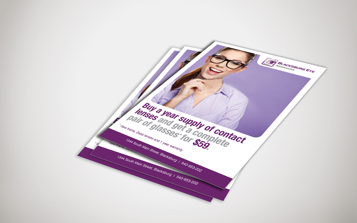 Diseño de Tarjeta por Ignited Design Studio para Blacksburg Eye Associates | Diseño #1895856