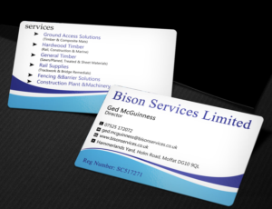 Visitenkarten-Design von Lanka Ama für Bison Services Limited | Design: #7510084