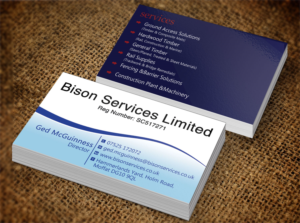 Visitenkarten-Design von Lanka Ama für Bison Services Limited | Design: #7510087