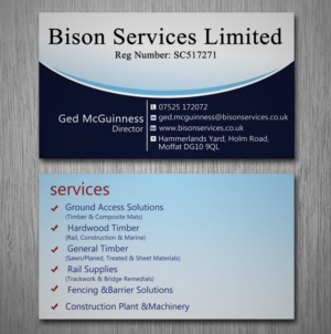 Visitenkarten-Design von Lanka Ama für Bison Services Limited | Design: #7510088
