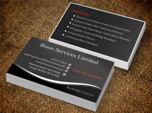 Visitenkarten-Design von Lanka Ama für Bison Services Limited | Design: #7510089