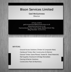 Visitenkarten-Design von Lanka Ama für Bison Services Limited | Design: #7510096