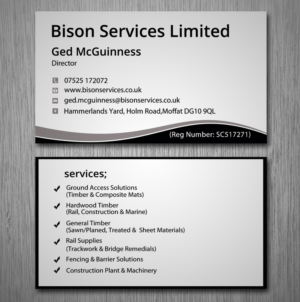 Visitenkarten-Design von Lanka Ama für Bison Services Limited | Design: #7510125