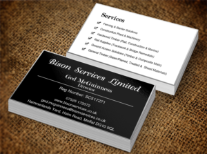 Visitenkarten-Design von Lanka Ama für Bison Services Limited | Design: #7510138