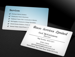 Visitenkarten-Design von Lanka Ama für Bison Services Limited | Design: #7510140