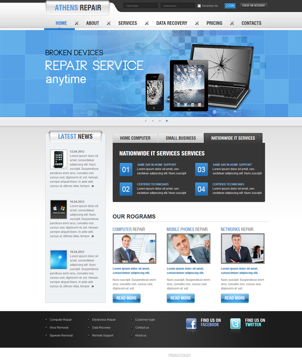 Wordpress Design by Deepak Kamboj for Athens PC Repair | Design #1907474