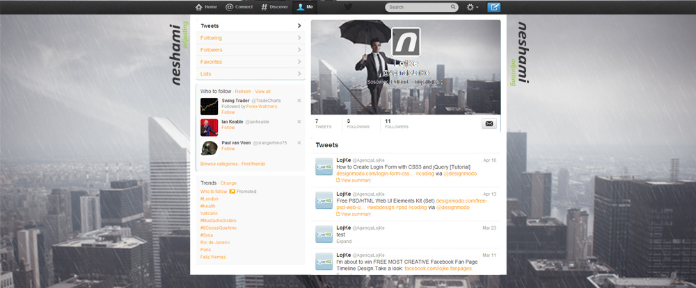 Twitter Design by lojke for Supermomo76 | Design #1883624