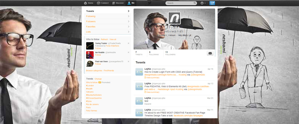 Twitter Design by lojke for Supermomo76 | Design #1883630