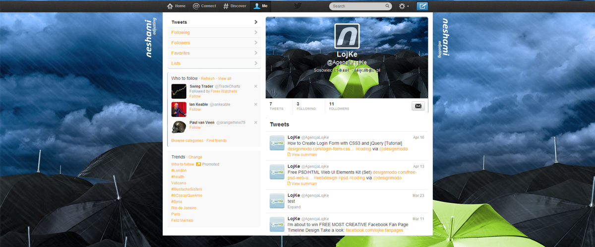 Twitter Design by lojke for Supermomo76 | Design: #1892584