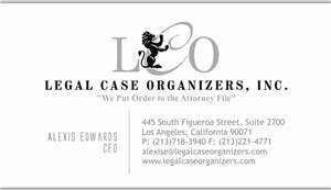 Diseño de Tarjeta de Presentación por Dimensions para Legal Case Organizers | Diseño #1907492