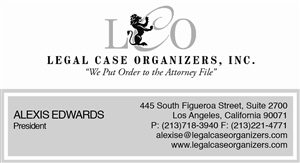Diseño de Tarjeta de Presentación por Sara Sie para Legal Case Organizers | Diseño #1885534