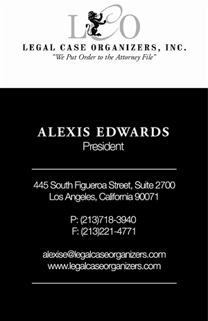 Business Card Design by Sara Sie for Legal Case Organizers | Design: #1885540