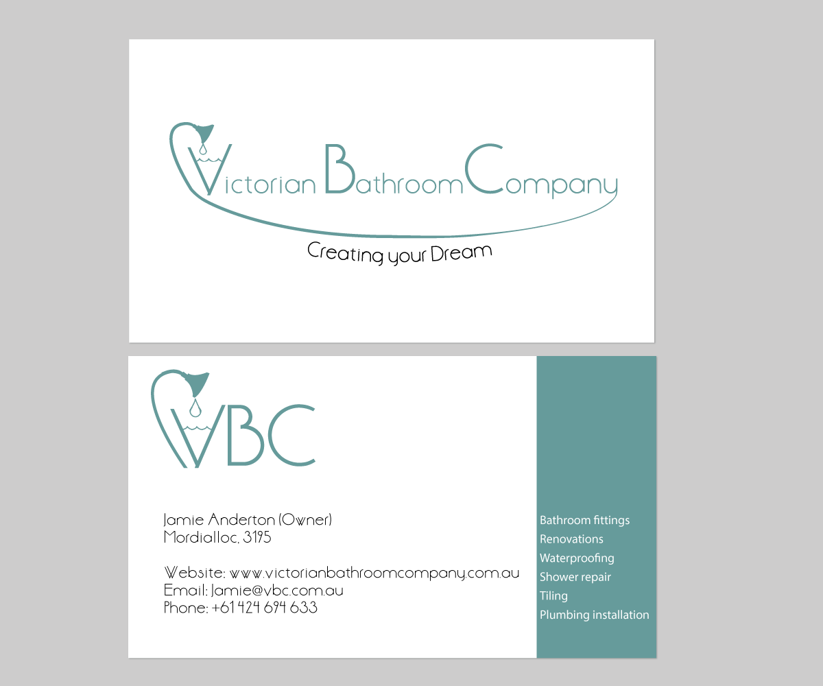 Business Card Design by cmoschler for Victorian Bathroom Company | Design #1886404