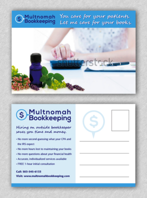Bookkeeping Service Needs Postcard Design for Naturopaths | Diseño de Postal por Alaya