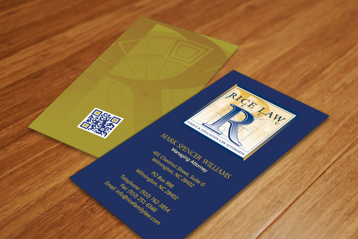 Business Card Design by Sarah Mathews for Rice Law, PLLC | Design #1888268