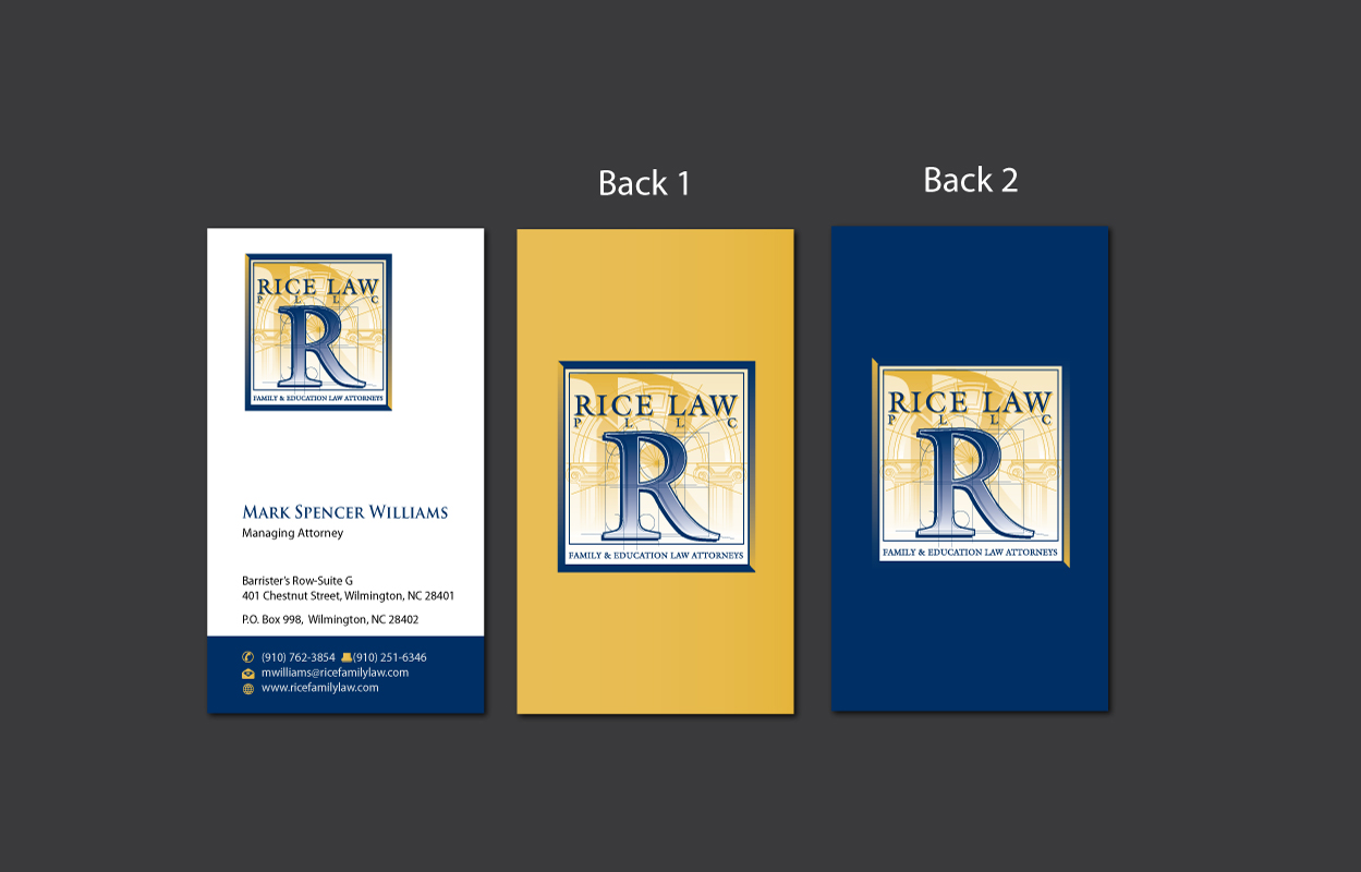 Business Card Design by meet007 for Rice Law, PLLC | Design #1892493