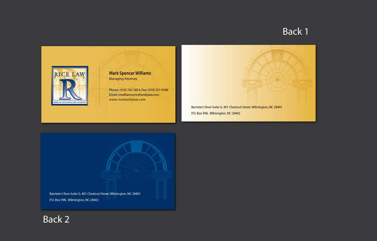 Visitenkarten-Design von meet007 für Rice Law, PLLC | Design #1892682