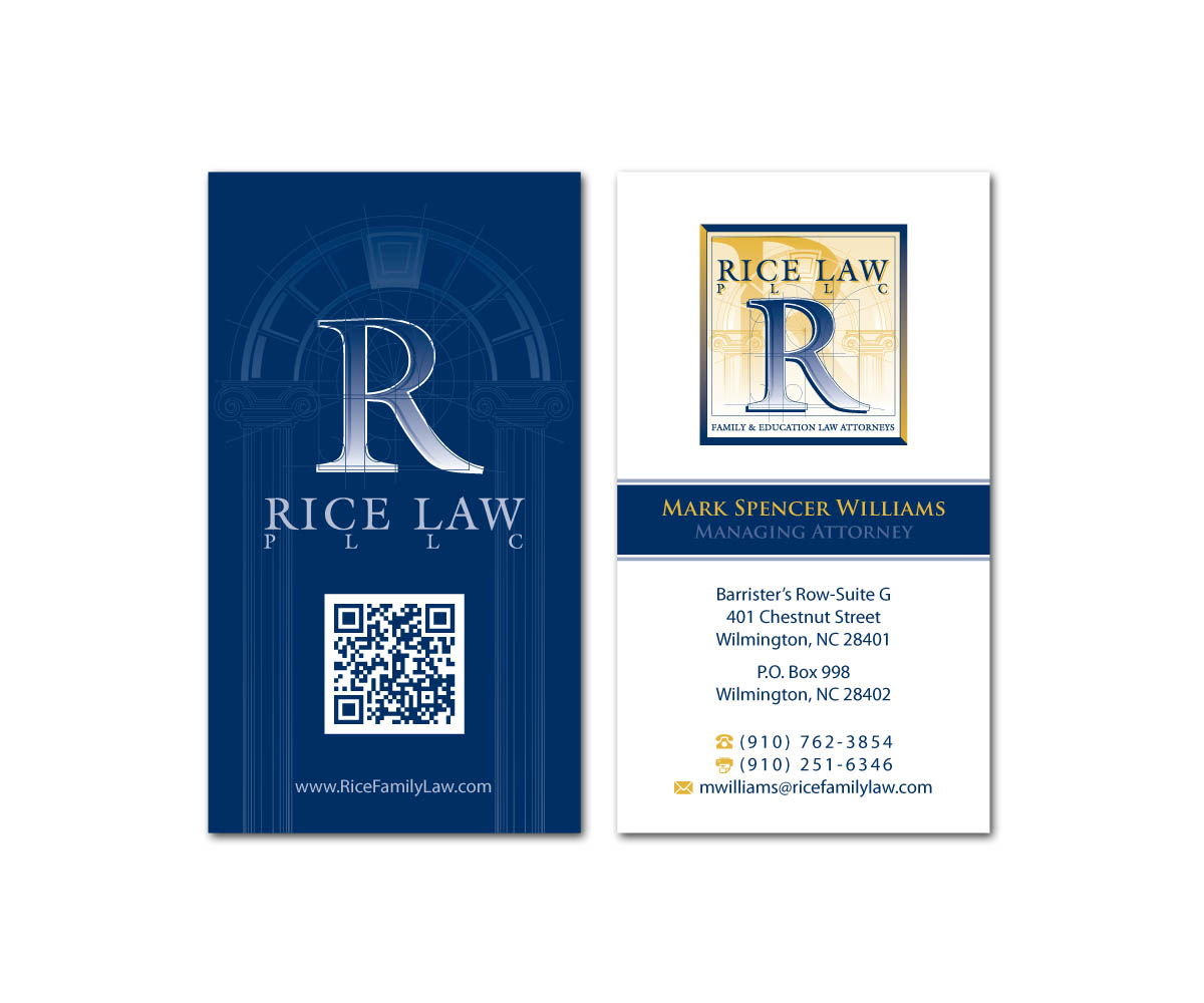Business Card Design by MDesign for Rice Law, PLLC | Design #1905285