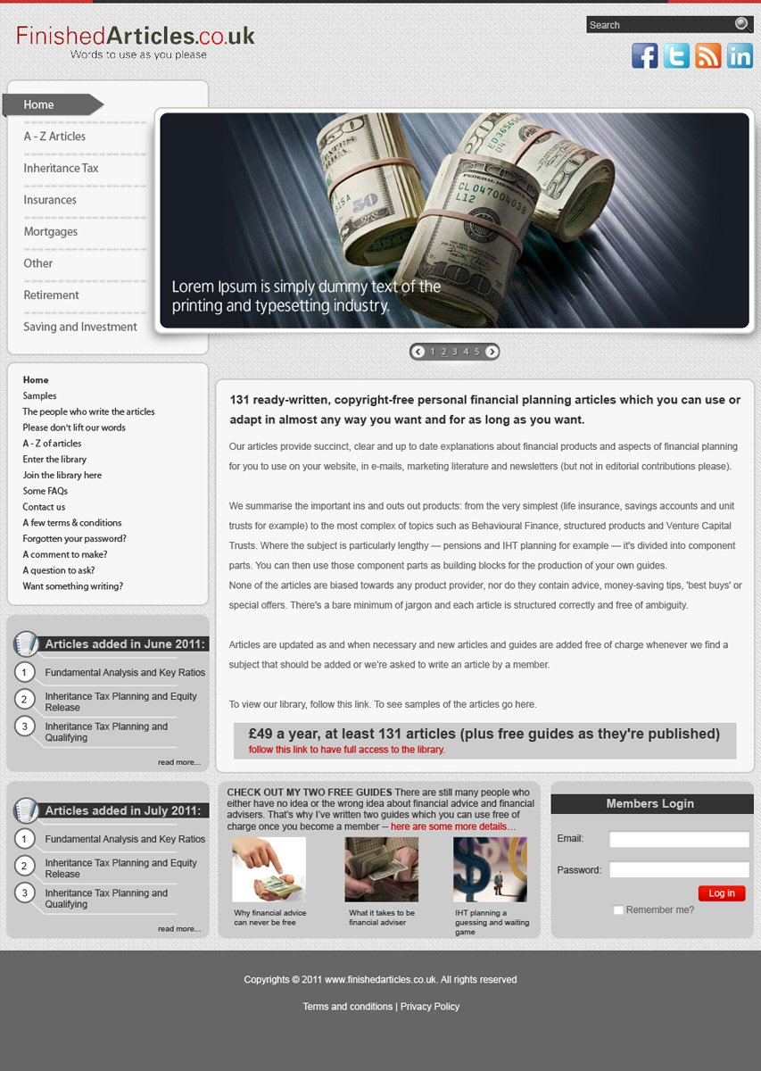 Web Design by pb for MIster Write Ltd | Design #388247