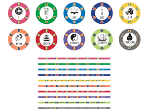 Ceramic poker chip Business Need a new series of chinese icons print design