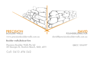 Diseño de Tarjeta de Presentación por SIDDHANT para Precision Boulder Walls Pty Ltd | Diseño #7549344