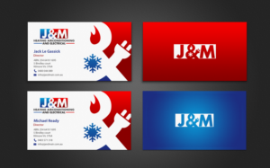 double sided business card for heating air conditioning and electrical buisness | Business Card Design by chandrayaan.creative