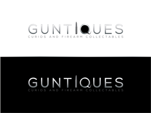 GUNTIQUES with a tagline of Curios and Firearm Collectables | Logo Design by P.O.Design
