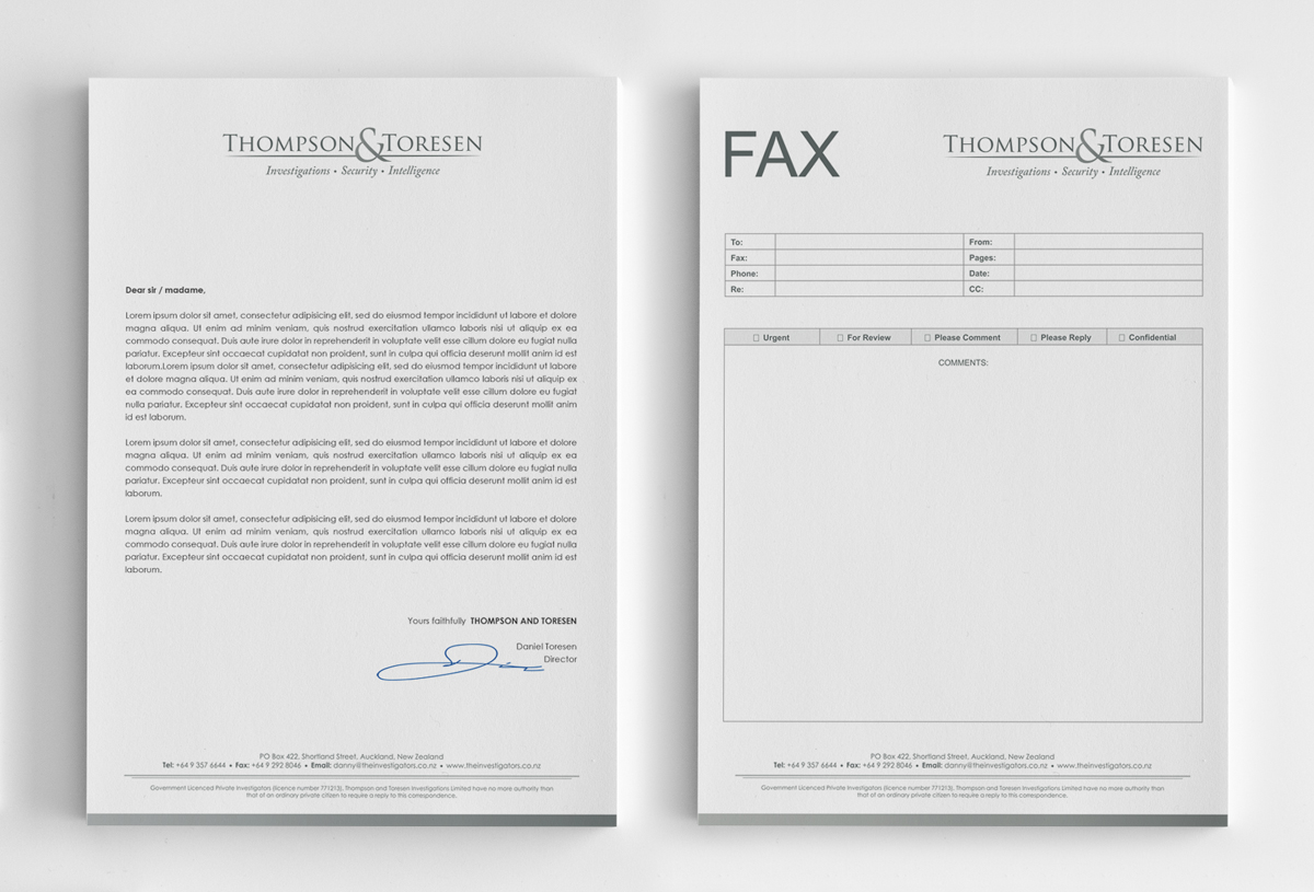 Letterhead Design by logodentity for Thompson and Toresen | Design #1902185