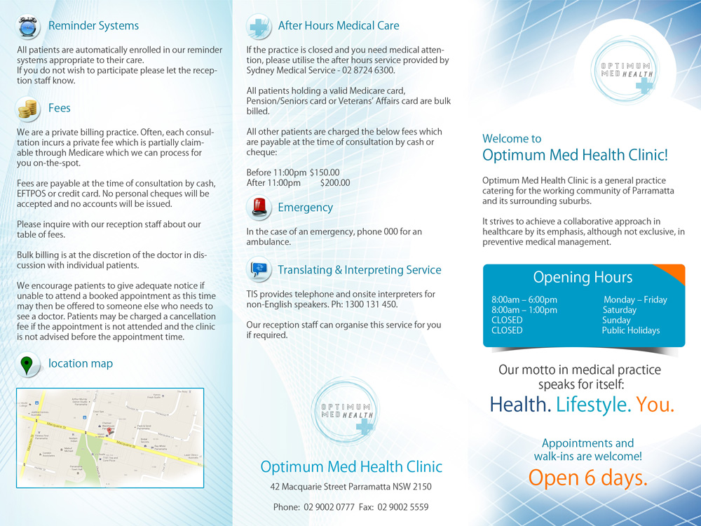 Flyer-Design von uk für Optimum Med Health Clinic | Design #1899721