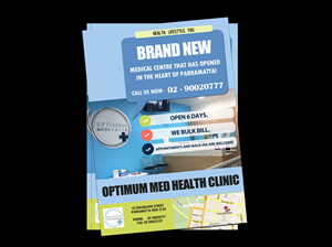 Flyer Design by NatPearlDesigns for Optimum Med Health Clinic | Design: #1899668