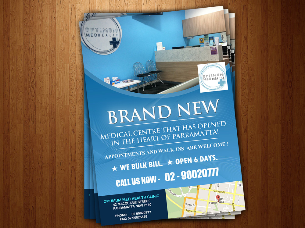 Flyer Design by NatPearlDesigns for Optimum Med Health Clinic | Design #1899689