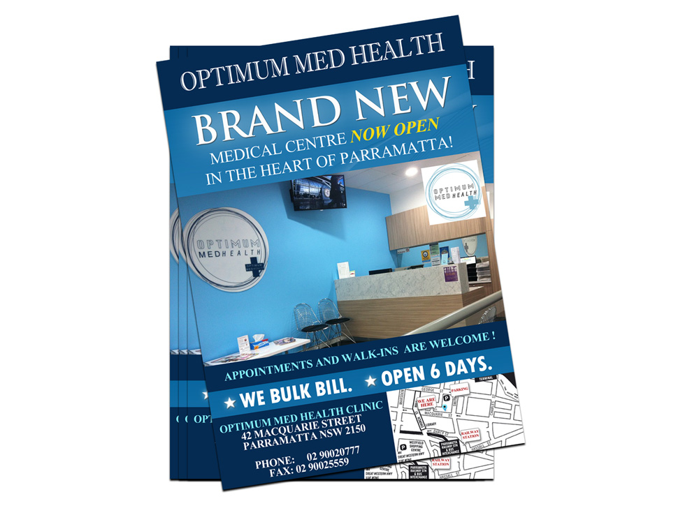 Flyer Design by NatPearlDesigns for Optimum Med Health Clinic | Design #1904249