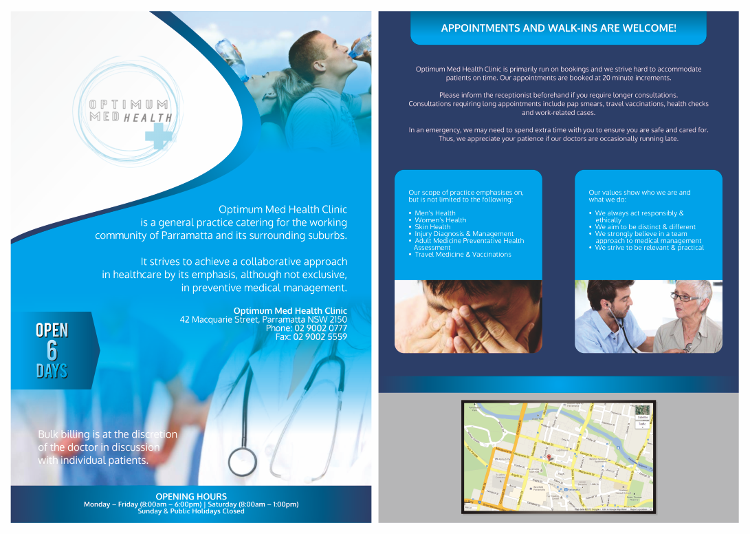 Flyer-Design von barinix für Optimum Med Health Clinic | Design #1897922