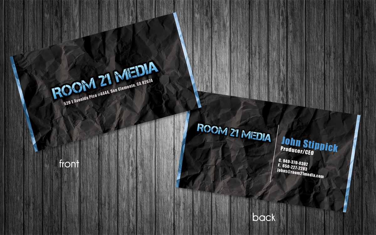 Diseño de Tarjeta de Presentación por frogbaba para Room 21 Media | Diseño #1905823