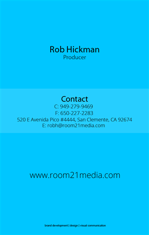 Diseño de Tarjeta de Presentación por Hammad Siddiqui para Room 21 Media | Diseño: #1892754