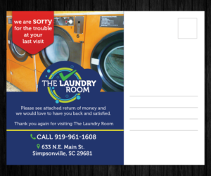 Design de Carte Postale par CreativeTrick pour The Laundry Room LLC. | Design : #7637750