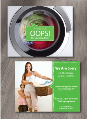 Design de Carte Postale par alex989 pour The Laundry Room LLC. | Design : #7603726