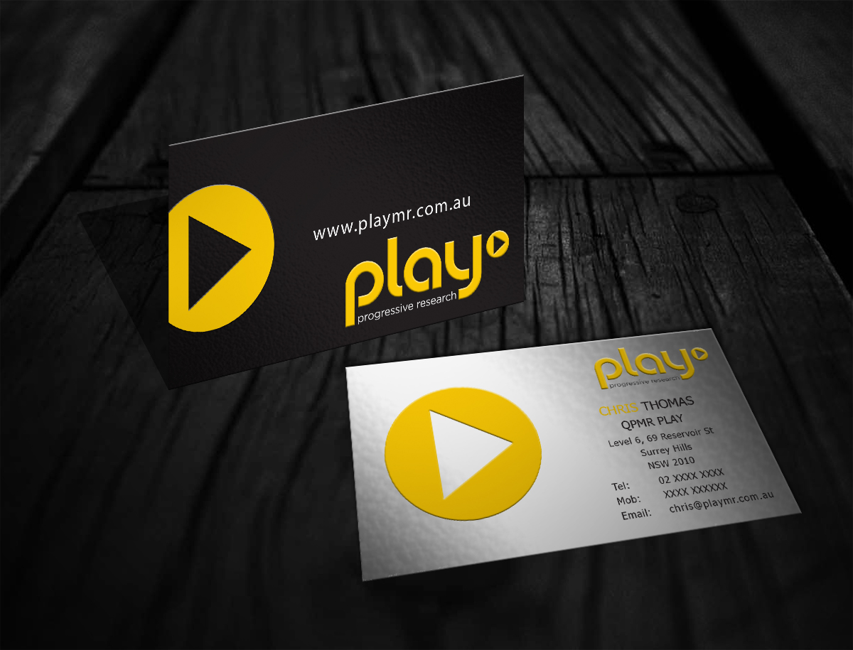 Business Card Design by MT for PLAY MR | Design #1912232