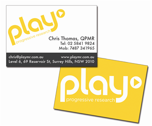 Business Card Design by Jenna for PLAY MR | Design #1922482