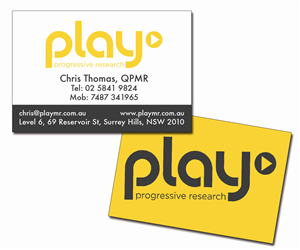 Business Card Design by Jenna for PLAY MR | Design: #1922484