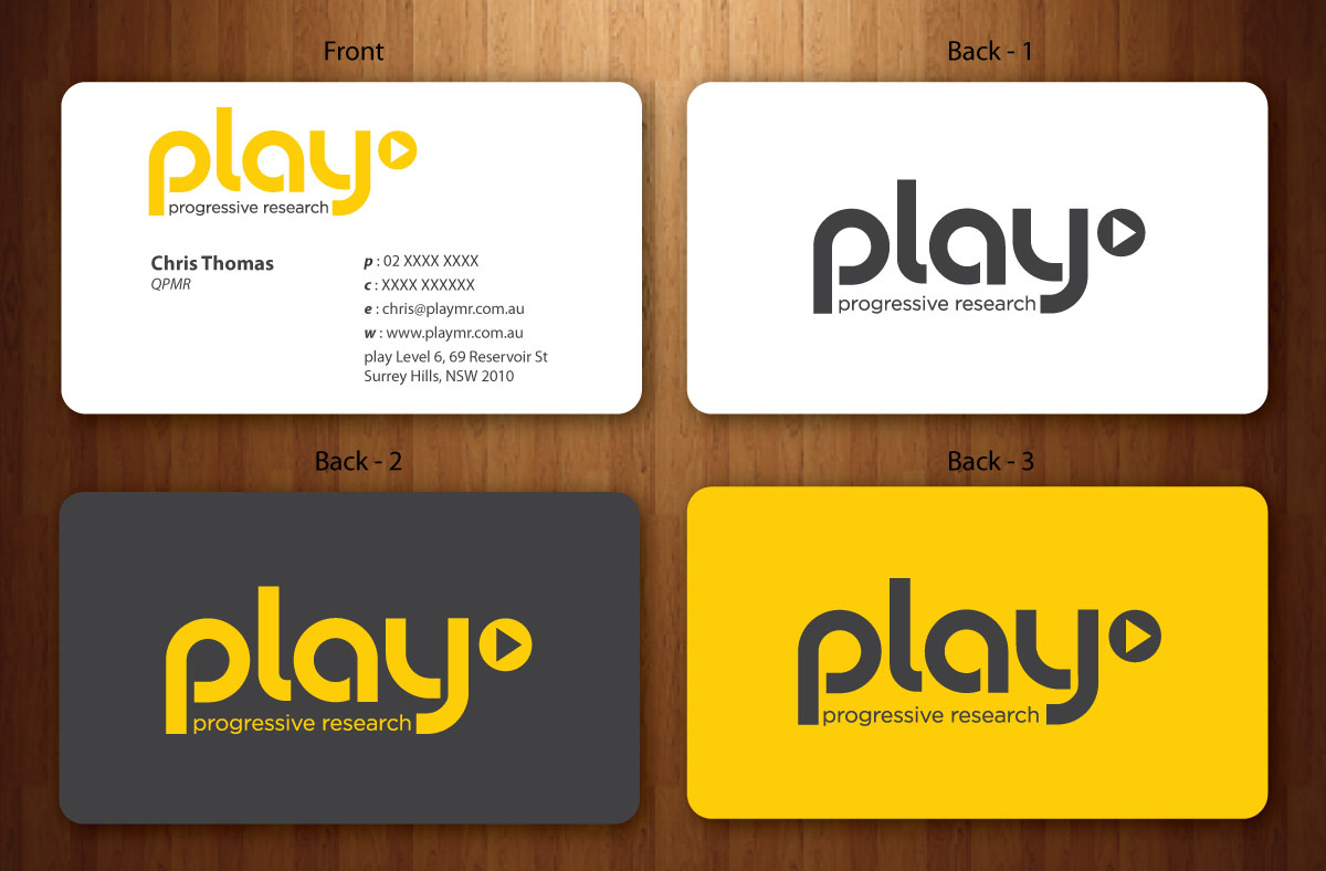 Business Card Design by Sbss for PLAY MR | Design #1914777