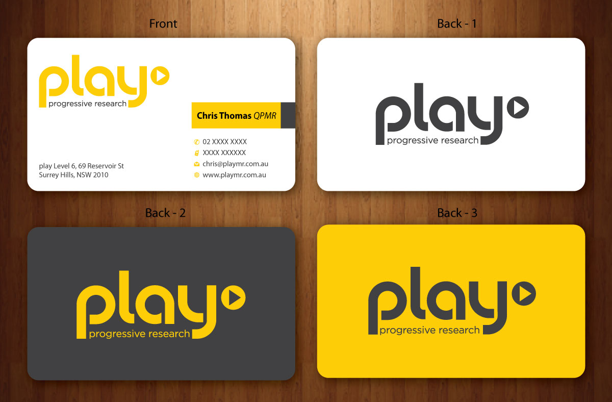 Business Card Design by Sbss for PLAY MR | Design #1914779
