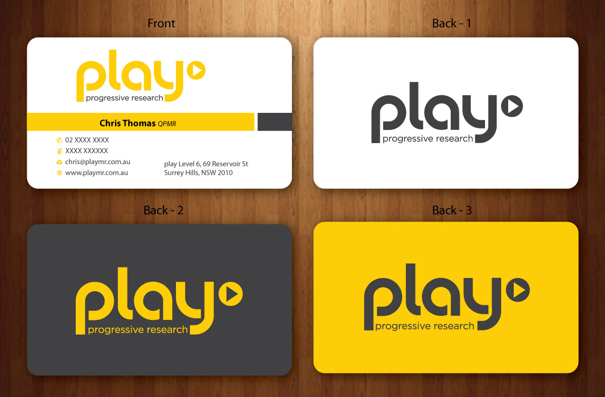 Business Card Design by Sbss for PLAY MR | Design #1914780