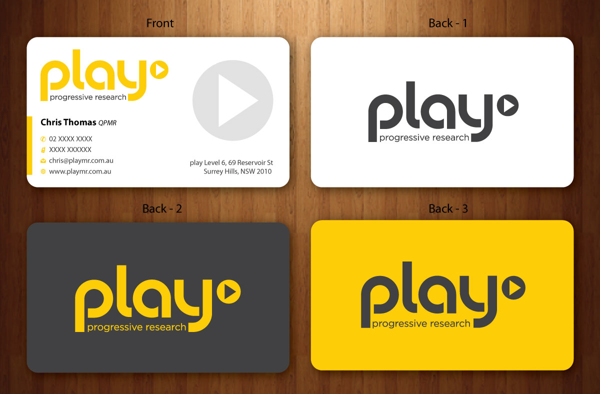 Business Card Design by Sbss for PLAY MR | Design #1914786