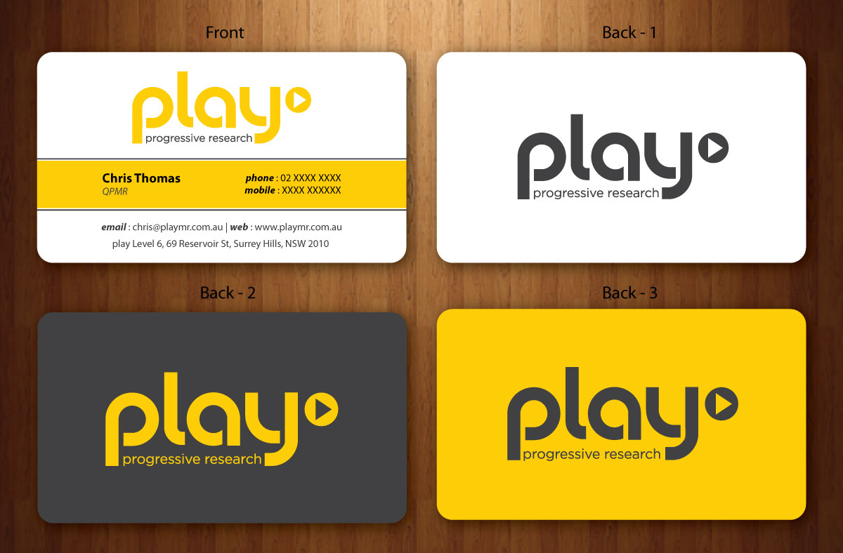 Business Card Design by Sbss for PLAY MR | Design #1914814