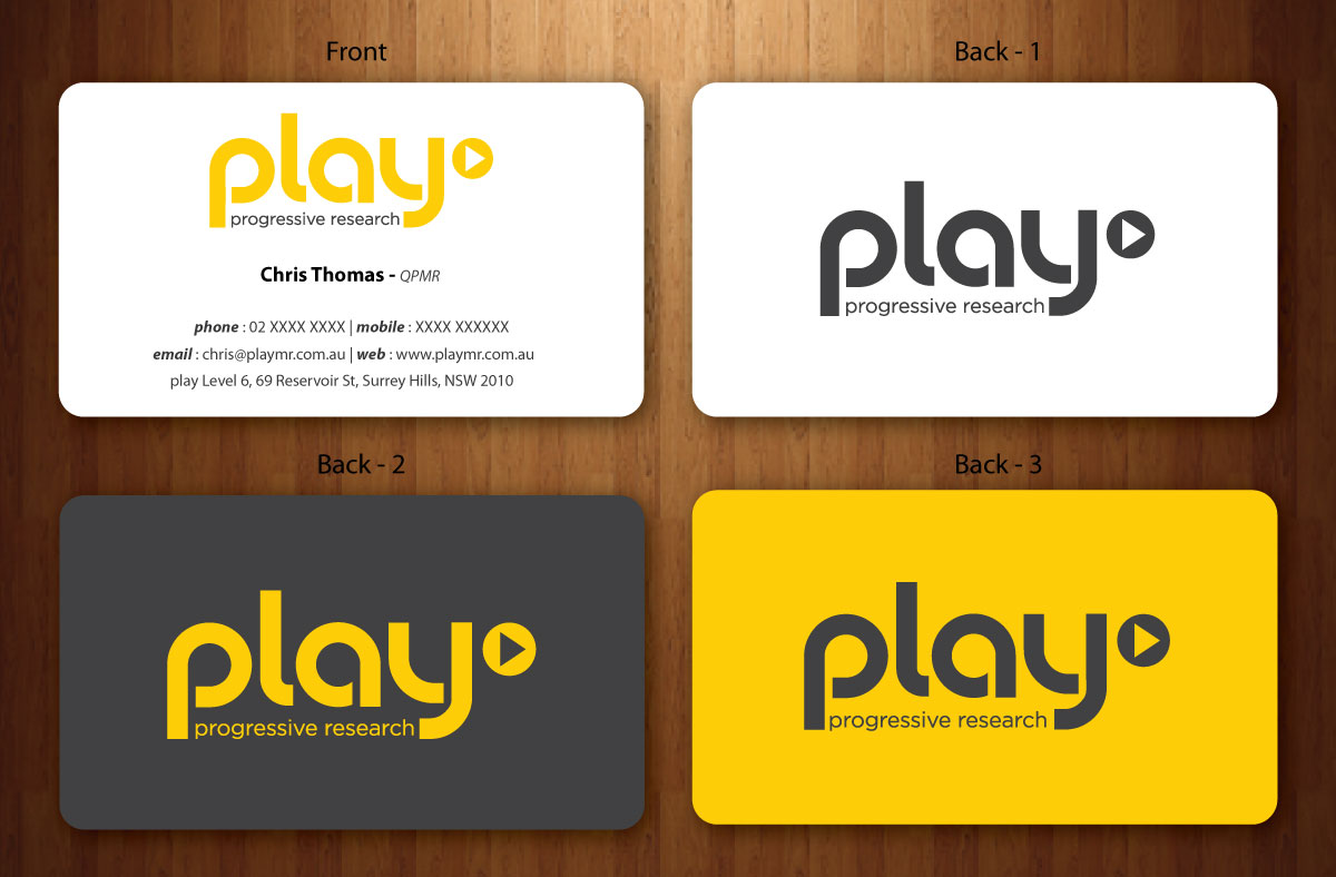 Business Card Design by Sbss for PLAY MR | Design #1914815
