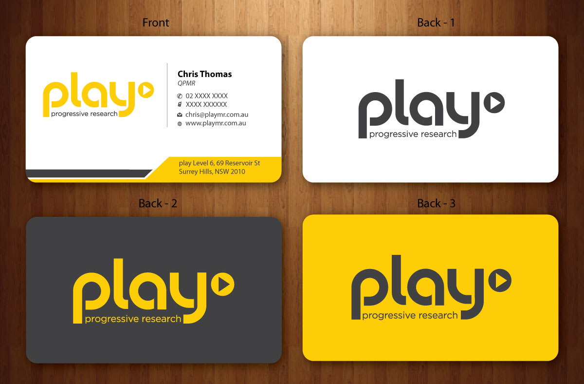 Business Card Design by Sbss for PLAY MR | Design #1914818