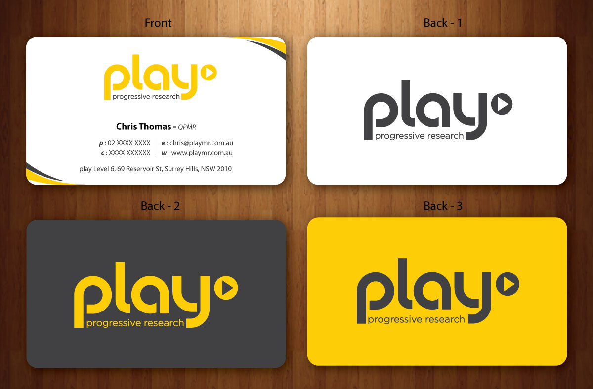 Business Card Design by Sbss for PLAY MR | Design #1914820