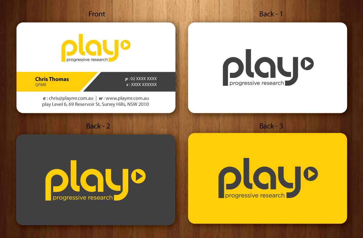 Business Card Design by Sbss for PLAY MR | Design #1914824