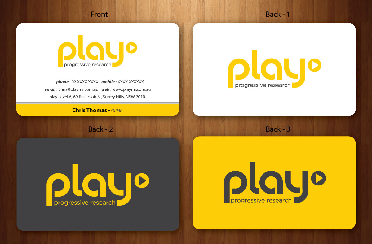 Business Card Design by Sbss for PLAY MR | Design #1914831